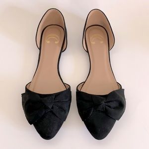🎉🌟HP🌟🎉Black Suede Bow Tie Flats